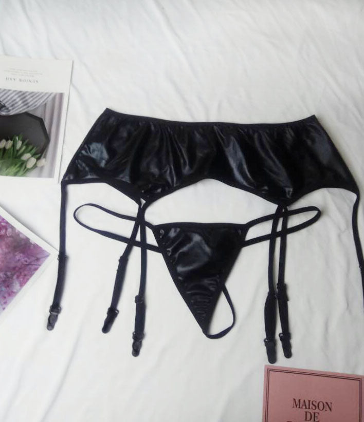 Image of cross-border sex panties garter belt two-piece set erotic lingerie erotic garter underwear plus size 200jk uniform